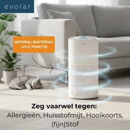 Evolar Luchtreiniger met 2x HEPA 13 Filter - CADR: 200m3/h - Air Purifier - Slaapmodus - Luchtkwaliteit Indicator - Pure4 — thumbnail 6