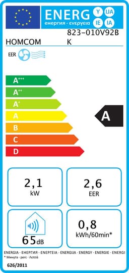 HOMCOM-Draagbare airconditioner-ABS-30.5x32.5x67.8cm-Zwart — thumbnail 2