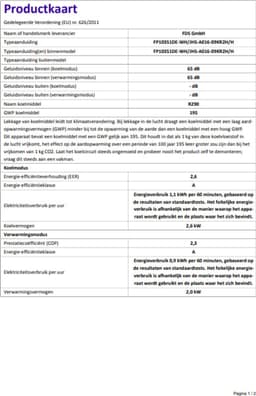 COSTWAY 9000 BTU mobiele airconditioner met luchtafvoerslang, 4 in 1 airconditioner met koeling, ventilator, verwarming & ontvochtiger, koeleenheid met slaapstand, 24 uur timer, afstandsbediening [energieklasse A]. — thumbnail 13