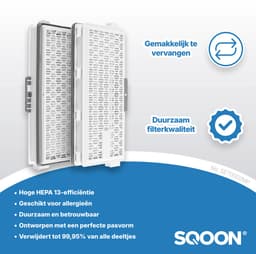 SQOON® HEPA Filterset o.a. geschikt voor Miele Air Clean - Complete C2 en C3 & Compact C1 en C2 stofzuigers - 2 STUKS - Gelijk aan model: SF-HA 50 — thumbnail 8