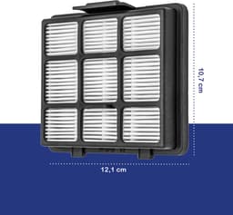 Multaparts® stofzuigerfilter met lamellen en schuim 121 x 107 x 28 mm | Geschikt voor diverse merken als Inventum, Princess, Quigg, Sencor, Tomado en Zelmer | Alternatief voor Inventum 21200900120, 21200900010 — thumbnail 5