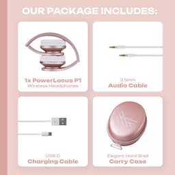 PowerLocus P1 Bluetooth Koptelefoon – Draadloos – Over Ear – Met Microfoon – Inklapbaar - incl. Hoes – Rose Gold (PL Line Collectie) — thumbnail 6