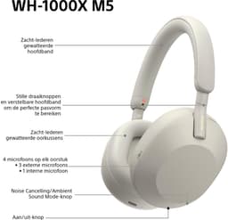 Sony WH-1000XM5 - Draadloze koptelefoon met Noise Cancelling - Zilver — thumbnail 7