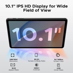 DOOGEE TAB A9 - Tablet - Android 15 - 12GB RAM + 64GB ROM（2TB/TF） - 10 Inch - 6580 mAh - 5G WiFi - Tablet Unisoc T310 - Dubbele Luidspreker - 3,5 mm aansluiting - Face ID - Zwart — thumbnail 5