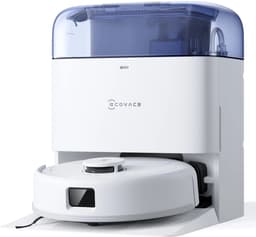 ECOVACS - DEEBOT Mini Blauw - compacte Robotstofzuiger - 9.000 Pa zuigkracht- Zelfreinigende Robotstofzuiger met Warmwater – Dweilsysteem - Automatisch Leegstation - Geschikt voor dierenharen — thumbnail 1