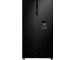 Frilec BONNSBS-680-WS-040CB - Amerikaanse Koelkast - Waterdispenser - No Frost - Energiezuinig C - 5 Jaar Garantie - Supervriezen - 592 Liter - Display - Zwart
