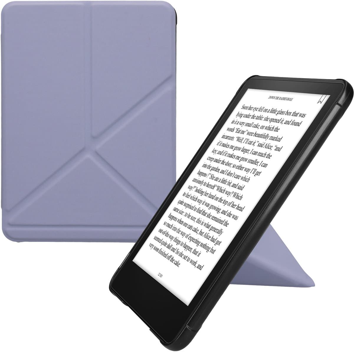 kwmobile e-reader hoesje geschikt voor Amazon Kindle Paperwhite (2024)/Colorsoft hoes - Ereader flip case met standaard - E reader cover van kunstleer - In lavendel — afbeelding 1