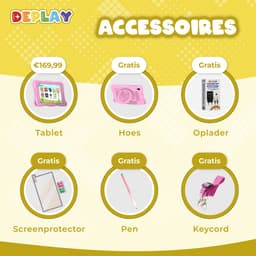 DEPLAY Kindertablet SMART 5 – Android 15 - 64GB Opslag - 4GB RAM – Kidsproof Tablet – Ouder controle – Vanaf 2+ Jaar – 8 Inch – Met Pen, Beschermhoes, Keycord & Blauwlicht Screenprotector – 5000 mAh Batterij – Roze — thumbnail 8