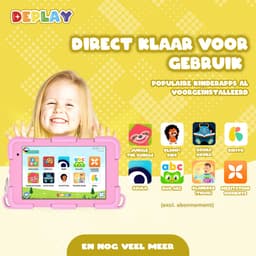 DEPLAY Kindertablet SMART 5 – Android 15 - 64GB Opslag - 4GB RAM – Kidsproof Tablet – Ouder controle – Vanaf 2+ Jaar – 8 Inch – Met Pen, Beschermhoes, Keycord & Blauwlicht Screenprotector – 5000 mAh Batterij – Roze — thumbnail 10