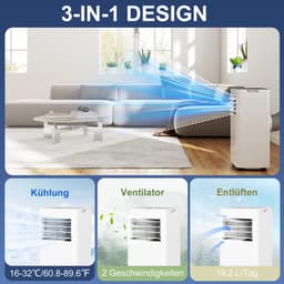 HOMCOM-Mobile Klimageräte aus ABS, Stahl Weiß — thumbnail 3