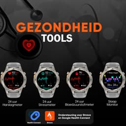 Synyq GPS Pro - GPS Smartwatch Heren - 3 Bandjes - 51mm - AMOLED Scherm - 5ATM Waterdicht - Belfunctie - 170+ Sportmodi - Stappenteller - Hartslag, Slaapmeter, SpO2 - Smartwatch Heren - Horloge Heren - Sport Horloge - IOS & Android — thumbnail 5