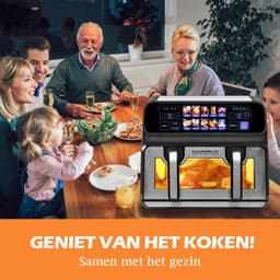 Digitale Airfryer XXL 10L Sinaopus 802 – Heteluchtfriteuse met Dubbele Mand en DualMand Onafhankelijke Snelle Opwarming – Voor Gezinnen – 10 Programma’s – Kijkvenster – Makkelijk te Reinigen – Capaciteit voor 6 Personen — thumbnail 6