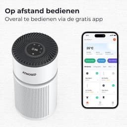 Atmosed 5-in-1 Luchtreiniger - Air Purifier - HEPA H13 Filter - Koolstof Filter - CADR 420 m³- 60 m² - Automatische stand - Luchtfilter tegen Hooikoorts, Allergie, Stof en Huisstofmijt - Luchtkwaliteitsindicator - Ionisator - UV Sterilisator — thumbnail 11