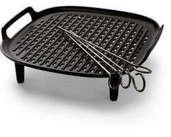 Philips Grill Set Airfryer Accessoire - HD9926/00 - Geschikt voor Philips - Grillplaat met 4 spiesen