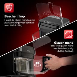 Turbotronic AFG5 Airfryer XXL met glazen bak- BPA & PFAS Vrij - 5.5L - Heteluchtfriteuse - Dual Heating - 40ºC tot 200ºC - 8 Kookprogramma's - Zwart — thumbnail 4
