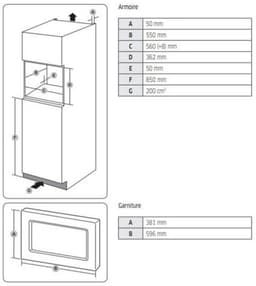 solo inbouw magnetron 20l 850w RVS - samsung - ms20a7013at — thumbnail 5