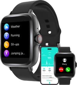 Denver Smartwatch Dames & Heren - Android & iOS - Volledige Belfunctie - Sporthorloge - Hartslagmeter - Stappenteller - Slaapmonitor - Social Media Activiteit - SWC156 - Zwart — thumbnail 7