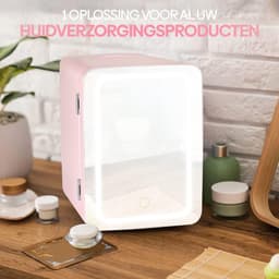 MKSS® Skincare Fridge 4L - Organizer - Make up Koelkast - Beauty Fridge - Wit en Roze — thumbnail 3