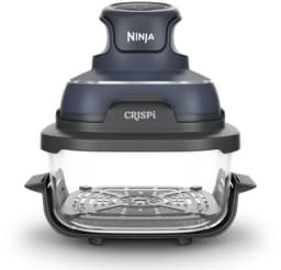 Ninja CRISPi 4-in-1 compact glazen kooksysteem - Airfryer, Roast, Recrisp, Keep Warm - Inclusief twee glazen schalen van 3.8L en 1.4L en bijpassende deksels - 2 Crisper-Plates - Blauw - FN101EUGY — thumbnail 9