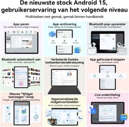 KINGRID T20 Tablet - 24GB RAM - 256GB ROM - Met Toetsenbord - Met Lederen Hoesje - Android 16 - 10.1 inch - 5000mAh - OTG - Hoes - Stylus - Muis - Grijs — thumbnail 3