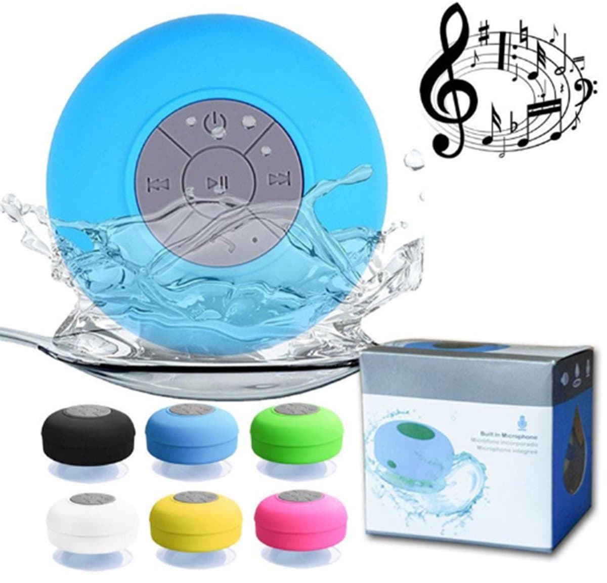Mini waterdichte Bluetooth-doucheluidspreker/MP3-luidspreker voor in bad/blauw — afbeelding 1