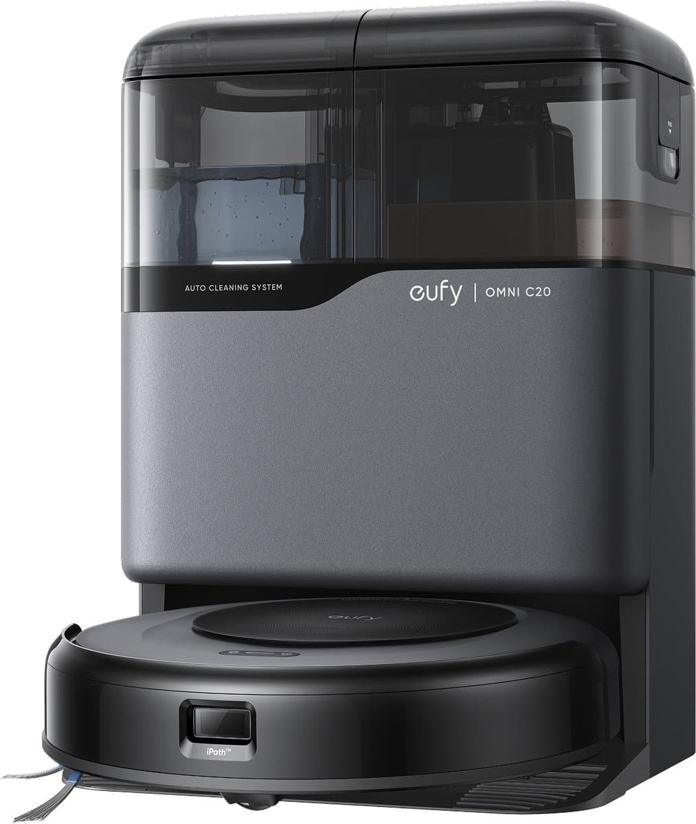 eufy Clean Omni C20 Robotstofzuiger met reinigingsstation - Robot Vacuum - 7.000 Pa Zuigkracht, Ronddraaiende Dweilpads, Met Objectdetectie, 8,5 cm Ultraplat Design, Zwart — afbeelding 1