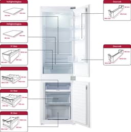 Inventum IKV1786S 178 cm stille inbouw koel-vriescombinatie - Koelkast met vriesvak - Energiezuinig - Supervriezen - Vershoudlade - 251 liter - Pizzavak - Sleepdeur - Wit — thumbnail 4