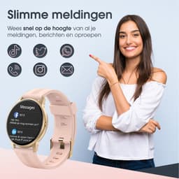 SAMMIT Smartwatch Dames Goud - Meldingen - Met Stappenteller - Iphone & Android - Smartwatch Dames — thumbnail 2