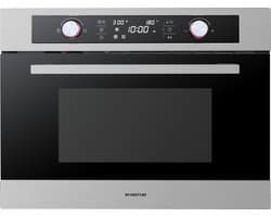 Inventum IMC6044RK - Inbouw combi-oven - Hetelucht - Magnetron - Grill - 44 liter - 45 cm hoog - Tot 230 graden - RVS/Zwart