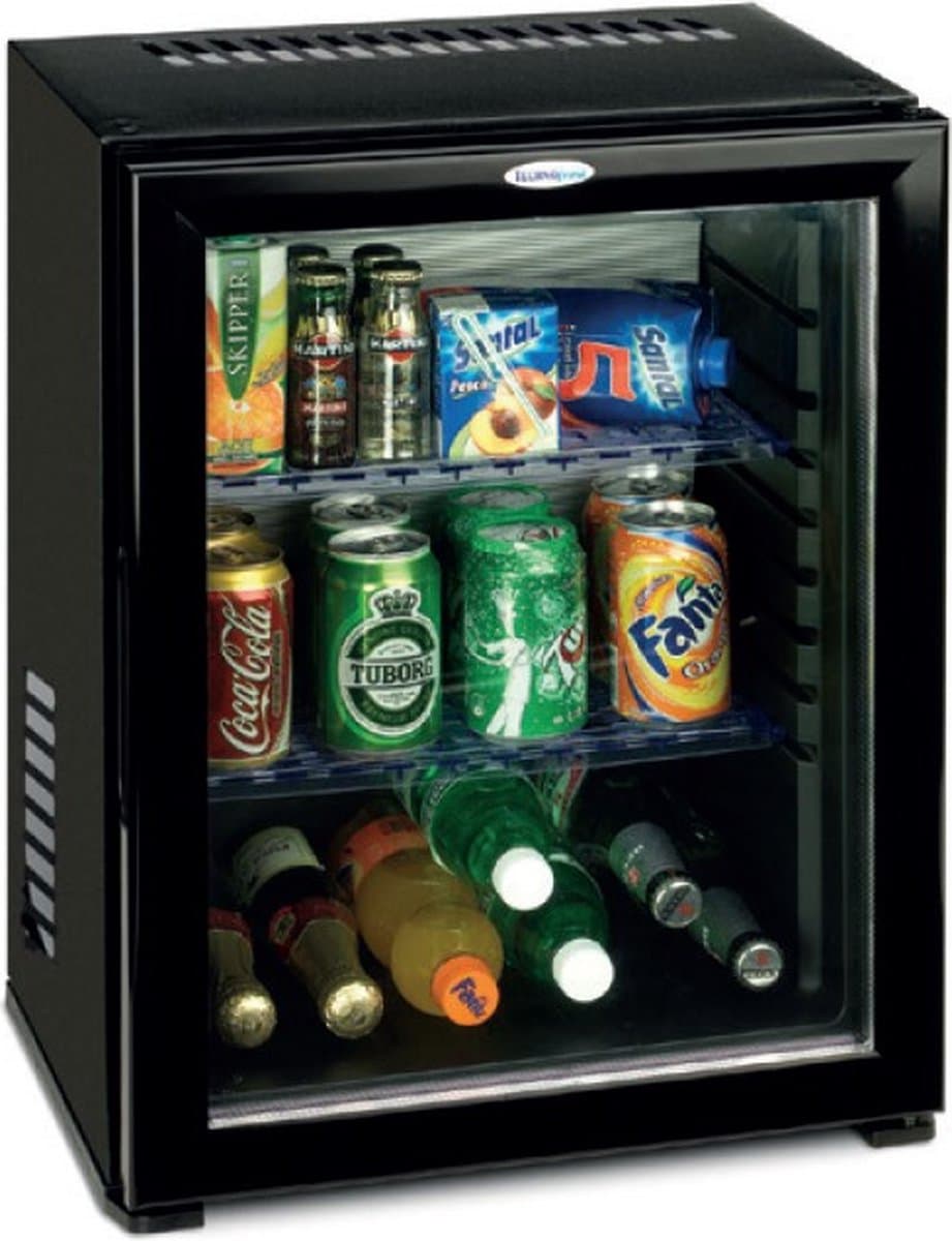 Technomax HP27LGN minibar koelkast - 27 liter - compleet geruisloos - glazen deur - binnenverlichting — afbeelding 1