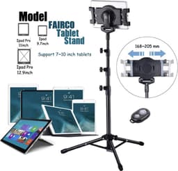 HiCHiCO - Tabletstatief - Professioneel en universeel - Tripod -  7-10inch - Inclusief telefoonhouder, opbergtas en Bluetooth afstandsbediening — thumbnail 12