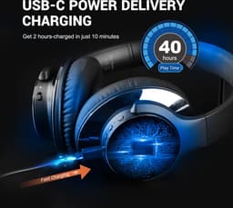 OneOdio Focus A10 – Zwart/Paars – Over-Ear Bluetooth Koptelefoon – Hybrid ANC – 50H Batterijduur – Dual Device Pairing — thumbnail 11