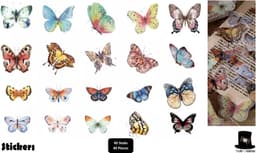 Bob Online ™ - 40 Stuks – Mixed Kleuren Serie - Vlinder Deco Stickers – PET Transparant Vlinder Hars Decals voor Scrapbook – Doe-het- zelf Karten Maken – Decoupage – Laptop Sticker – Fotolijst Deco Stickers – PET Butterfly Stickers – Knutsel Stickers — thumbnail 1
