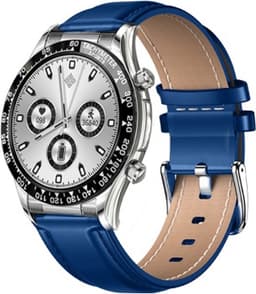Darenci Smartwatch Superior Pro - Smartwatch heren - Activity Tracker - Touchscreen - Bluetooth bellen - Bluetooth muziek - Stalen band - Heren - Horloge - Stappenteller - Bloeddrukmeter - Verbrande calorieën - Zuurstofmeter -Waterdicht- Zilver/Blauw — thumbnail 1
