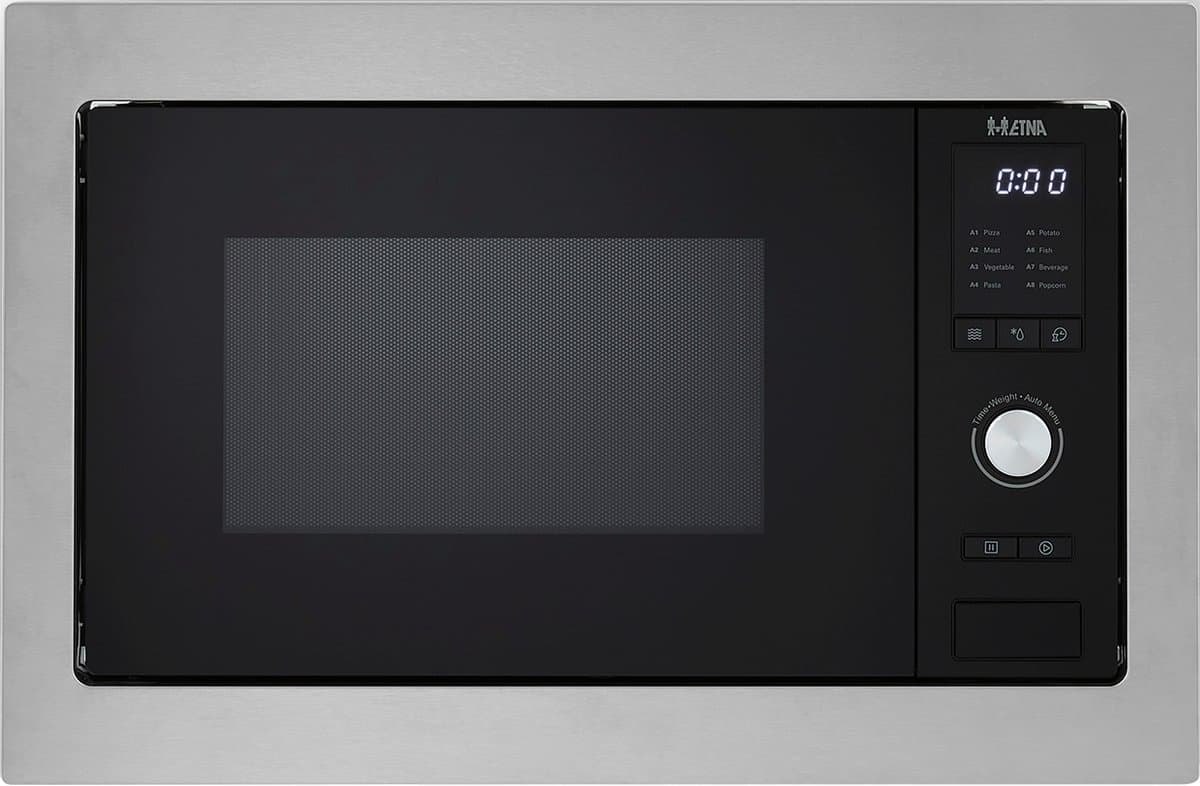 ETNA SM225RVS - Solo inbouw magnetron - nis 45 cm - Inhoud 25 liter - Digitale timer - RVS - Kinderslot - Draaideur links — afbeelding 1