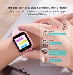 WyWiS®  Smart Watch Kinderen Roze + Simkaart - GPS Horloge Kind - 4G Videobellen -Spatwaterdicht - IP65 - SOS - GPS Tracker -Voice Chat - Alarm Klok -  GEO Fencing — thumbnail 6