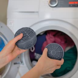 wasbol set van 4 - voor wasmachine - tot 90°C - kunststof - grijs — thumbnail 6