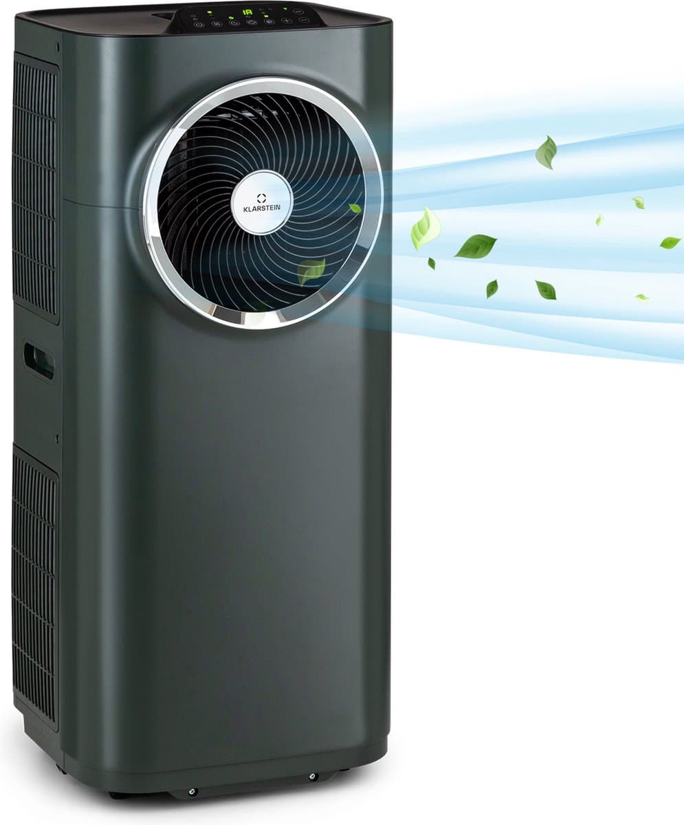 Klarstein mobiele airconditioner, 5-in-1 airconditioner, ventilator, luchtontvochtiger, luchtreiniger & nachtmodus, app-bediening, vlakke airconditioner met luchtafvoerslang, airconditioner, 11.500 BTU, antraciet,3 kW voor 51 m² 50 dB — afbeelding 1