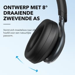 soundcore by Anker Space One Draadloze Over-ear Koptelefoon Zwart - Headphones - Active Noise Cancelling, Multipoint Connection, 55 uur accuduur, Bluetooth 5.3, LDAC, Hi-Res Certified — thumbnail 8