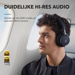 soundcore by Anker Space One Draadloze Over-ear Koptelefoon Zwart - Headphones - Active Noise Cancelling, Multipoint Connection, 55 uur accuduur, Bluetooth 5.3, LDAC, Hi-Res Certified — thumbnail 5