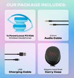 PowerLocus P2 draadloze Over-Ear Koptelefoon Inklapbaar koptelefoon voor kinderen - veilig volume van 85 dB- Bluetooth Hoofdtelefoon - Met microfoon — thumbnail 6
