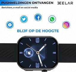 Xelar Slim - Smartwatch - Heren & Dames - Horloge - Bellen - Hartslagmeter, Saturatiemeter & Bloeddrukmeter - Kcal Teller - HD Touch Screen - Geschikt voor iOS & Android - Zwart — thumbnail 10
