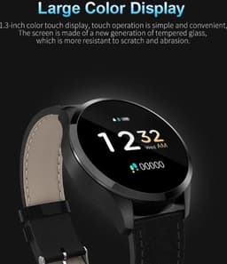 Belesy® Q9 model 2021 - Smartwatch Dames - Smartwatch Heren - Horloge - 1.3 inch – Stappenteller – Calorieën - Hartslag – Bloeddruk - 10x Sporten – Milanees staal - Zilver - Moederdag — thumbnail 6