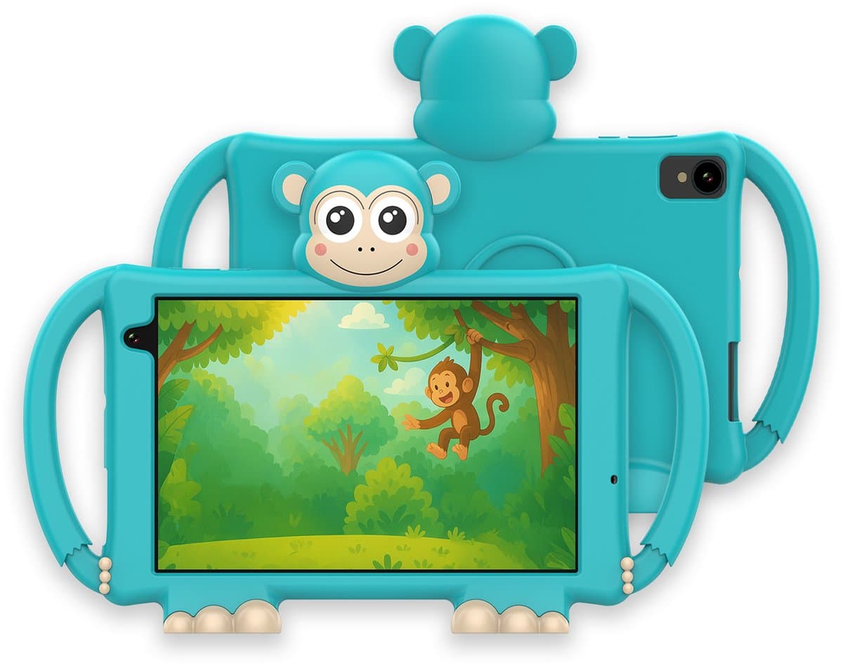 Buddy Kindertablet - 8 Inch Android 15 - Educatieve Tablet - 4GB RAM - 64GB + 256GB - Silicone Hoes - Ouderlijk Toezicht - Kidjo 6 Maanden Gratis — afbeelding 1