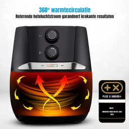 SCH® Mini airfryer - Airfryer - Airfryer klein - Zwart - ‎27cm x 27cm x 31cm — thumbnail 5