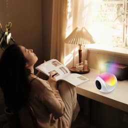 Crrynuo - Bluetooth Speaker - LED Licht Speaker - FM Radio Speaker - 1 Stuk - 360° Audio - 5W - Wit — thumbnail 2