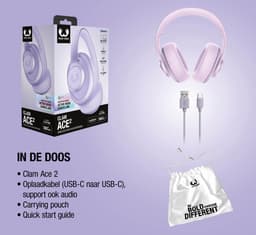 Fresh 'n Rebel Clam Ace 2 – Draadloze Bluetooth Koptelefoon met Active Noise Cancelling – 100+ uur Speeltijd - Met volume wiel - Dreamy Lilac — thumbnail 8