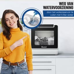 Ventux® Mini Vaatwasser Incl. App – 8 Programma’s – 2-4 couverts - Vaatwasser Vrijstaand Voor Camping - 900 Watt Afwasmachine – 42,5 x 42,8 x 45,8 cm - Wit — thumbnail 10