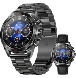 Royal Empire Amoled PRO Smartwatch - Smartwatch Heren - Stappenteller - Bloeddrukmeter - Hartslagmeter - Slaapmonitor - RVS en Leren bandje - Multisport - 46MM - Geschikt voor alle Smartphones - Kleur Zwart — thumbnail 1