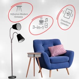 Doppler Barista SoundTable – 3-in-1 Bluetooth Speaker Tafeltje met Wireless Charging & Houten Design –Donker Koffie — thumbnail 3